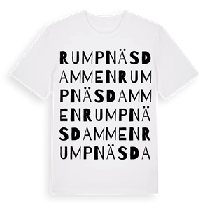 Rumpnäsdammen ordlek t-shirt – ekologisk bomull t-shirt från Pinshirt