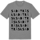 Mid Heather Gray t-shirt med Saditräsk ordlek t-shirt