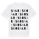 White t-shirt med Sakrisbo ordlek t-shirt