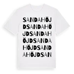 Sandahöjd ordlek t-shirt – ekologisk bomull t-shirt från Pinshirt