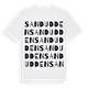 White t-shirt med Sandudden ordlek t-shirt