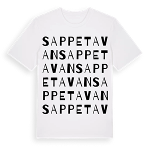 Sappetavan ordlek t-shirt – ekologisk bomull t-shirt från Pinshirt