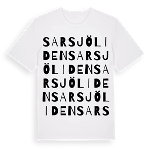 Sarsjöliden ordlek t-shirt – ekologisk bomull t-shirt från Pinshirt