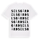 White t-shirt med Selsgård ordlek t-shirt