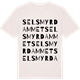 Vintage White t-shirt med Selsmyrdammet ordlek t-shirt
