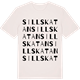 Vintage White t-shirt med Sillskatan ordlek t-shirt