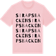 Pink Cotton t-shirt med Sirapsbacken ordlek t-shirt