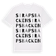 White t-shirt med Sirapsbacken ordlek t-shirt