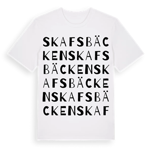 Skafsbäcken ordlek t-shirt – ekologisk bomull t-shirt från Pinshirt