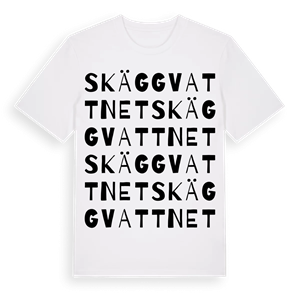 Skäggvattnet ordlek t-shirt – ekologisk bomull t-shirt från Pinshirt