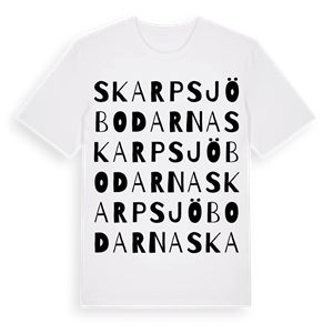 Skarpsjöbodarna ordlek t-shirt – ekologisk bomull t-shirt från Pinshirt