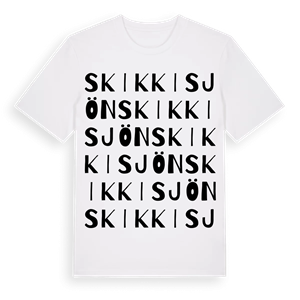 Skikkisjön ordlek t-shirt – ekologisk bomull t-shirt från Pinshirt