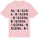 Pink Cotton t-shirt med Skiråsen ordlek t-shirt
