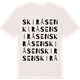 Vintage White t-shirt med Skiråsen ordlek t-shirt