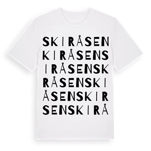 Skiråsen ordlek t-shirt – ekologisk bomull t-shirt från Pinshirt