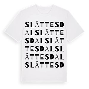 Slåttesdal ordlek t-shirt – ekologisk bomull t-shirt från Pinshirt