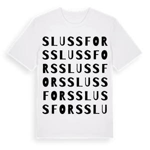 Slussfors ordlek t-shirt – ekologisk bomull t-shirt från Pinshirt