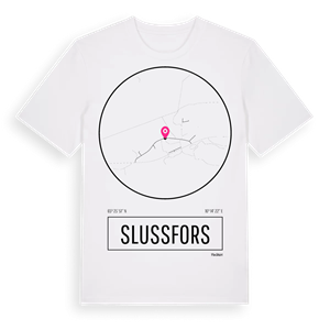 Slussfors t-shirt – ekologisk bomull t-shirt från Pinshirt