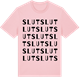 Pink Cotton t-shirt med Slut ordlek t-shirt