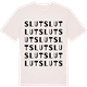 Vintage White t-shirt med Slut ordlek t-shirt