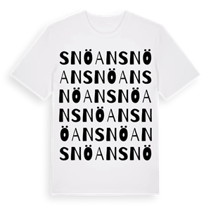 Snöan ordlek t-shirt – ekologisk bomull t-shirt från Pinshirt