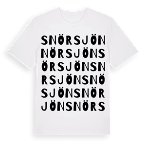 Snörsjön ordlek t-shirt – ekologisk bomull t-shirt från Pinshirt