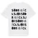 White t-shirt med Södra Bäcksjön ordlek t-shirt