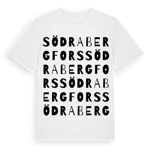 Södra Bergfors ordlek t-shirt – ekologisk bomull t-shirt från Pinshirt
