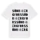 White t-shirt med Södra Bergfors ordlek t-shirt