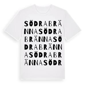 Södra Bränna ordlek t-shirt – ekologisk bomull t-shirt från Pinshirt