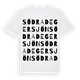White t-shirt med Södra Degersjön ordlek t-shirt