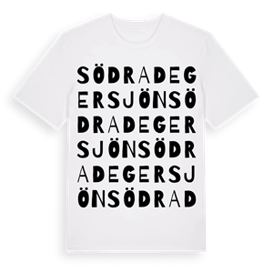 Södra Degersjön ordlek t-shirt – ekologisk bomull t-shirt från Pinshirt