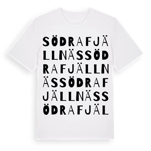 Södra Fjällnäs ordlek t-shirt – ekologisk bomull t-shirt från Pinshirt