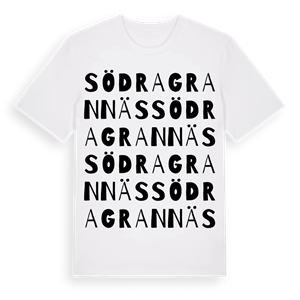 Södra Grannäs ordlek t-shirt – ekologisk bomull t-shirt från Pinshirt