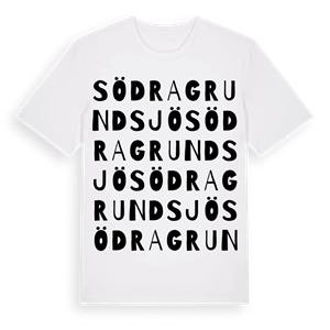 Södra Grundsjö ordlek t-shirt – ekologisk bomull t-shirt från Pinshirt