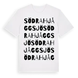 Södra Hjåggsjö ordlek t-shirt – ekologisk bomull t-shirt från Pinshirt
