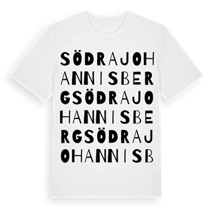 Södra Johannisberg ordlek t-shirt – ekologisk bomull t-shirt från Pinshirt