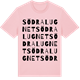 Pink Cotton t-shirt med Södra Lugnet ordlek t-shirt