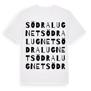 Södra Lugnet ordlek t-shirt – ekologisk bomull t-shirt från Pinshirt