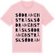 Pink Cotton t-shirt med Södra Mensträsk ordlek t-shirt