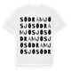 White t-shirt med Södra Mjösjö ordlek t-shirt