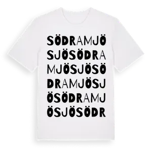 Södra Mjösjö ordlek t-shirt – ekologisk bomull t-shirt från Pinshirt