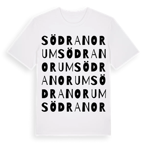 Södra Norum ordlek t-shirt – ekologisk bomull t-shirt från Pinshirt