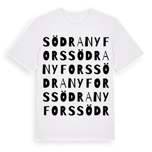 Södra Nyfors ordlek t-shirt – ekologisk bomull t-shirt från Pinshirt
