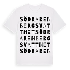 Södra Renbergsvattnet ordlek t-shirt – ekologisk bomull t-shirt från Pinshirt