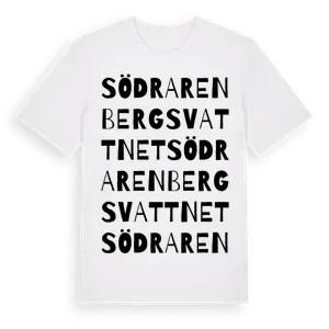 Södra Renbergsvattnet ordlek t-shirt – ekologisk bomull t-shirt från Pinshirt
