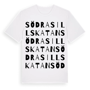 Södra Sillskatan ordlek t-shirt – ekologisk bomull t-shirt från Pinshirt