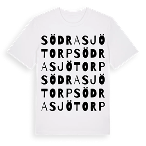 Södra Sjötorp ordlek t-shirt – ekologisk bomull t-shirt från Pinshirt