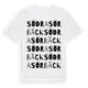White t-shirt med Södra Sörbäck ordlek t-shirt
