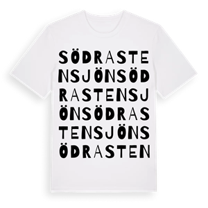 Södra Stensjön ordlek t-shirt – ekologisk bomull t-shirt från Pinshirt